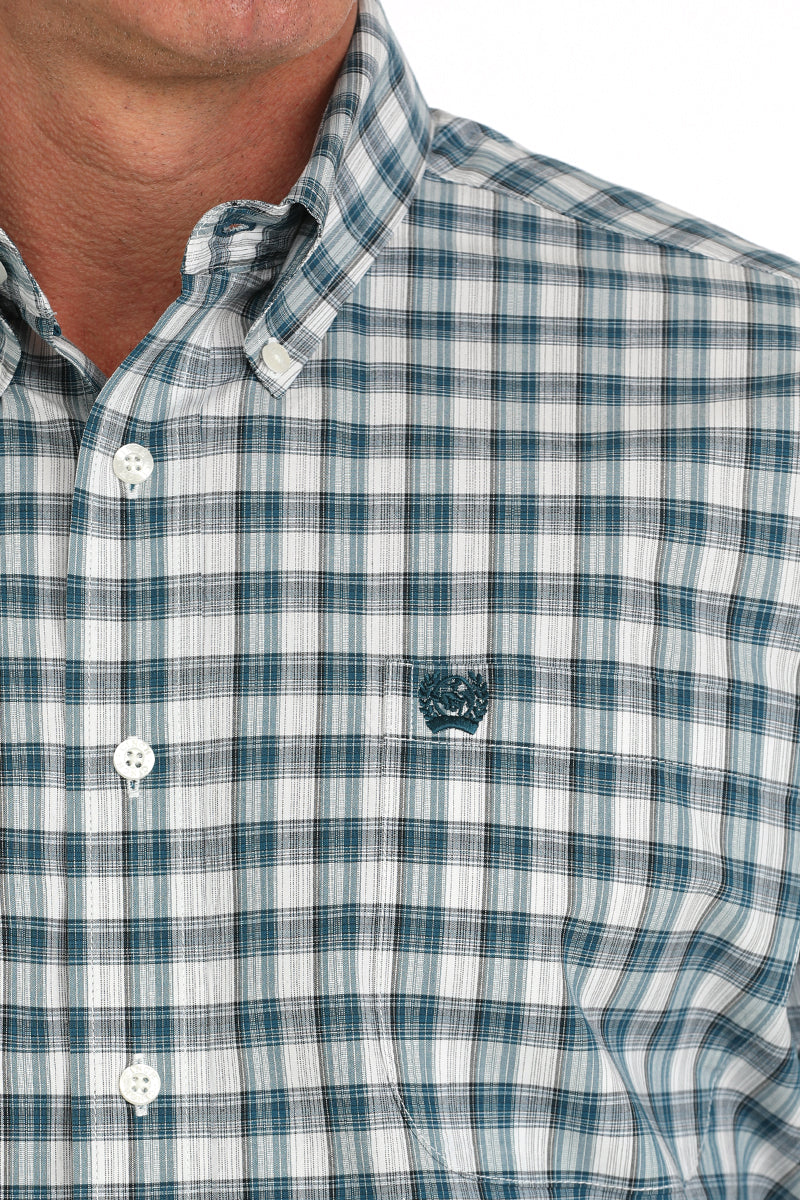Cinch Mens Plaid Short Sleeve Shirt