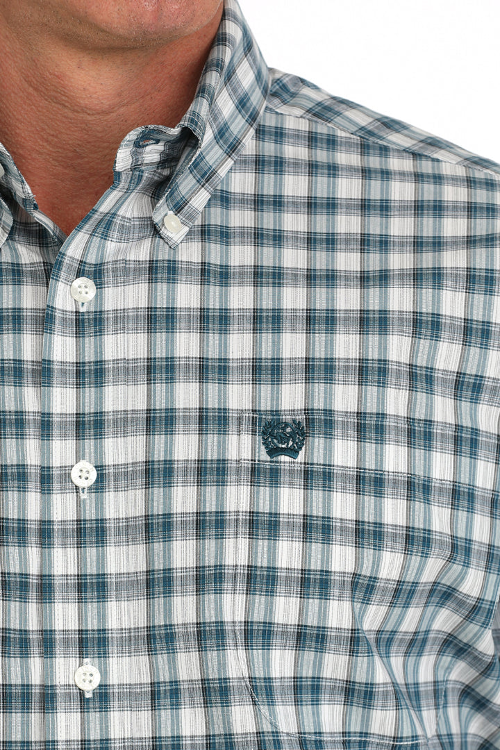 Cinch Mens Plaid Short Sleeve Shirt