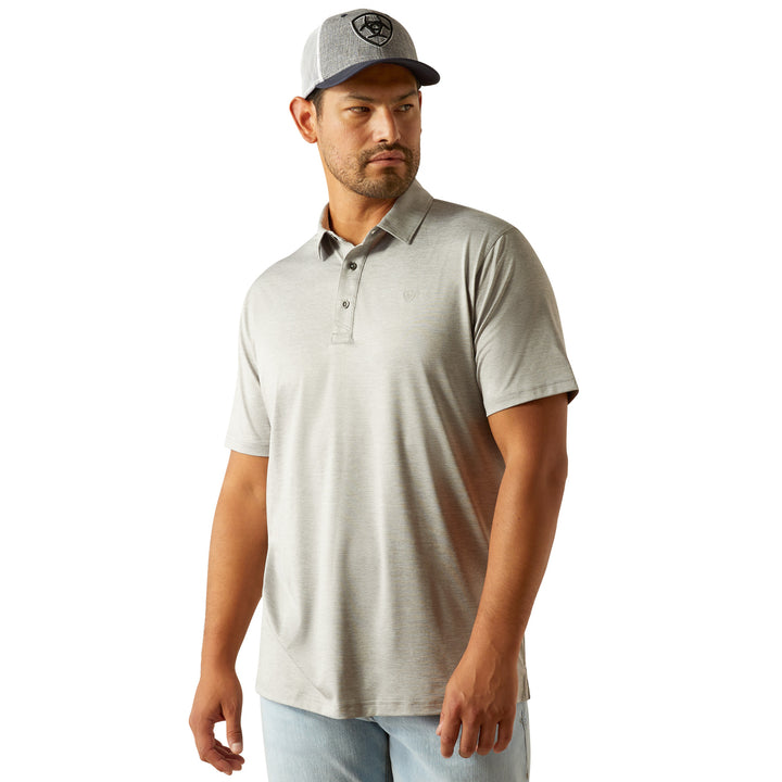 Ariat Mens Grey Charger 2.0 Fitted Polo