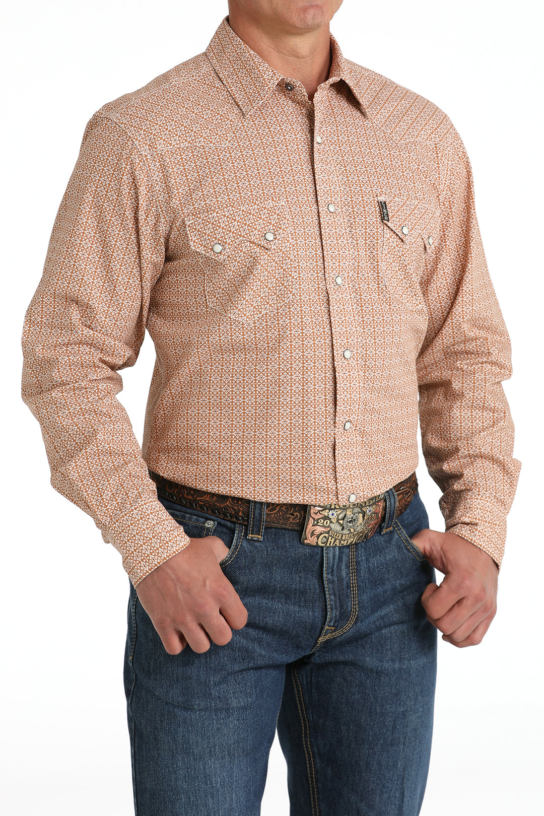 Cinch Mens Gold Modern Fit Long Sleeve Shirt