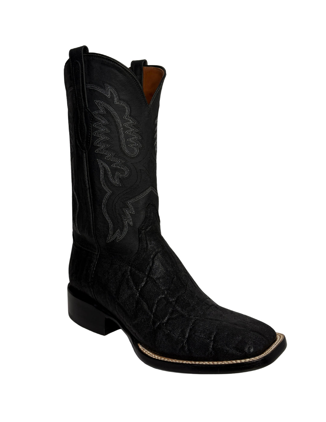 Mens Black Jack Black Square Toe Elephant Boots