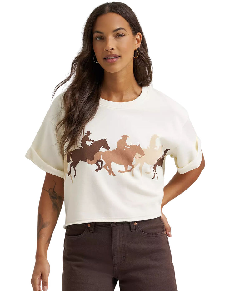 Wrangler Womens Short Sleeve Crew Sweatshirt