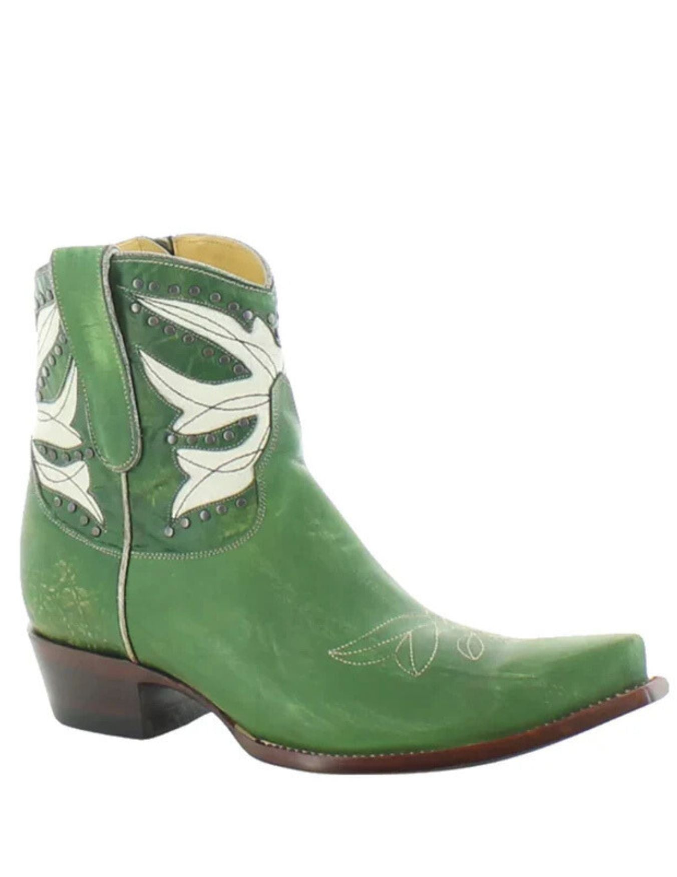 Old Gringo Womens Yippee Ki Yay Amity Green Crackled White Boots