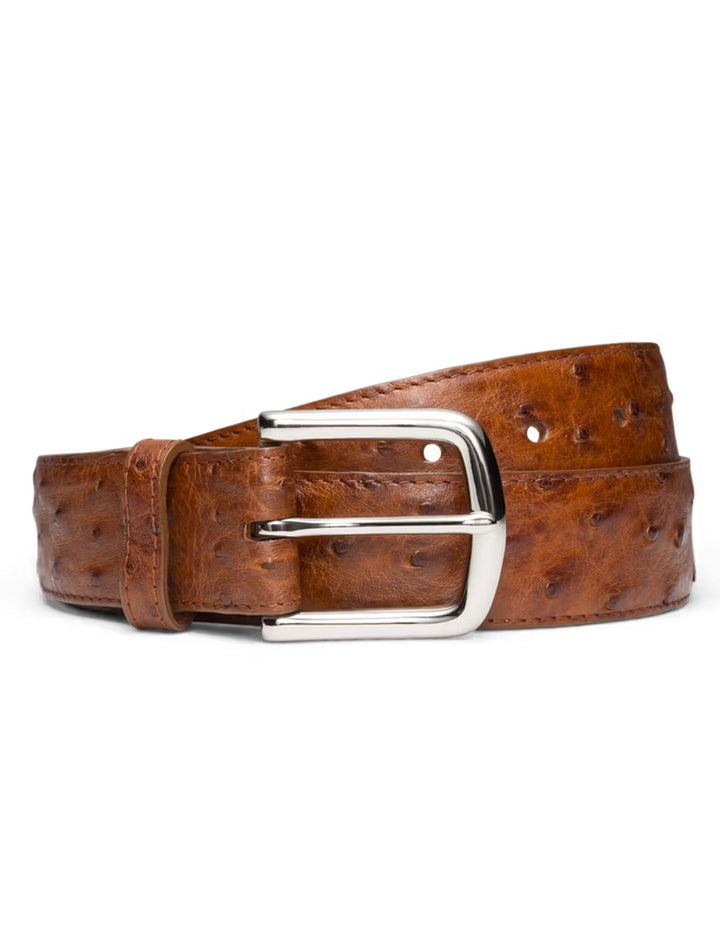 Tecovas Mens Pecan Ostrich Belt