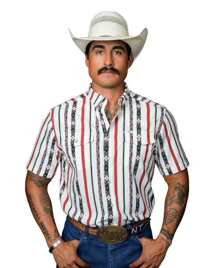 Ferrell Mens The Post in Green Short Sleeve Snap