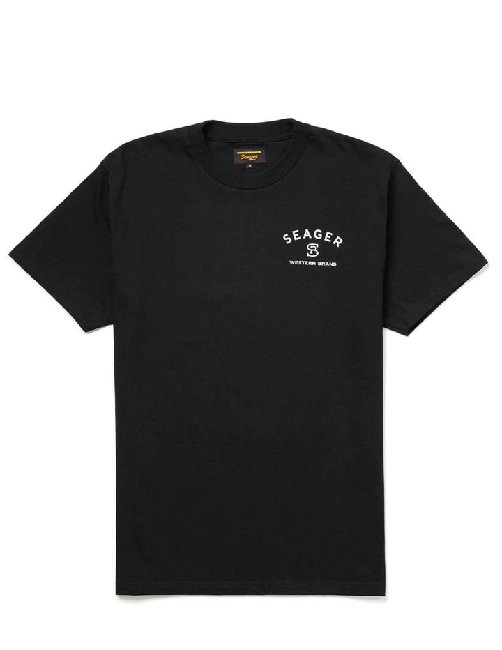 Seager Mens Black Branded Tee