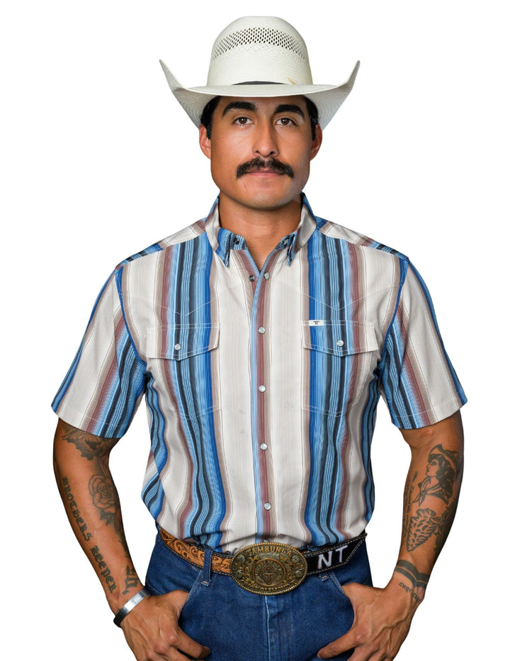 Ferrell Mens The Harrison Cream Short Sleeve Shirt
