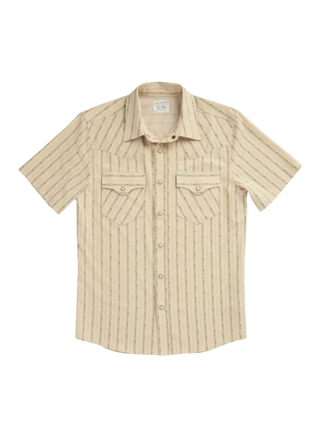 Tecovas Mens Sandstone Performance Western Short Sleeve Pearl Snap Shirt
