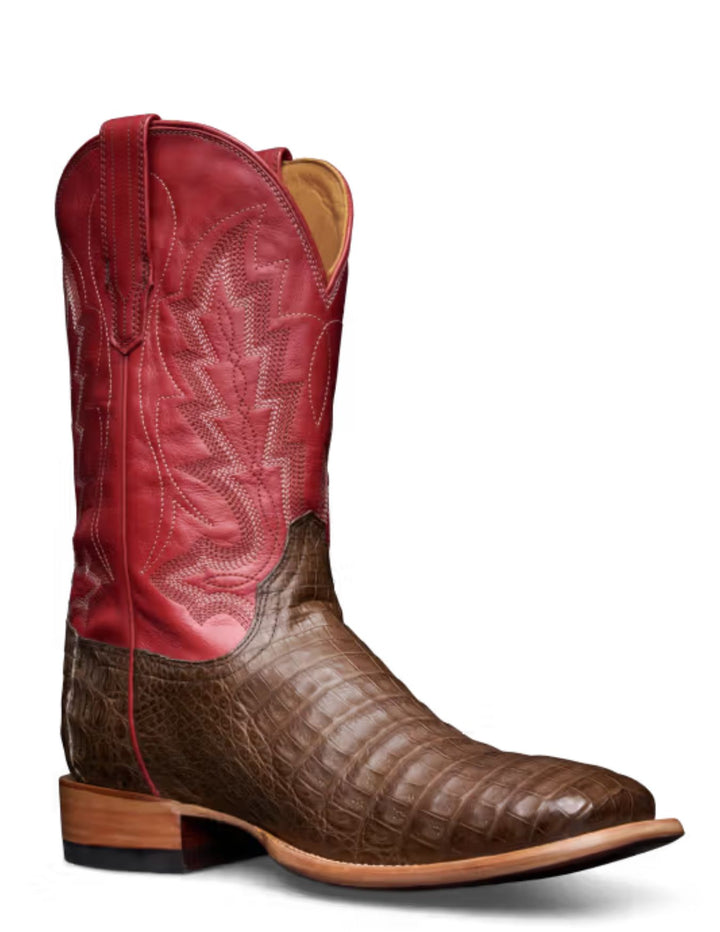 Tecovas Mens The William Granite Red Caiman Boots