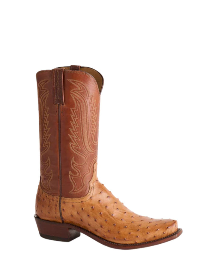 Lucchese Mens Luke Barnwood Ostrich Boots