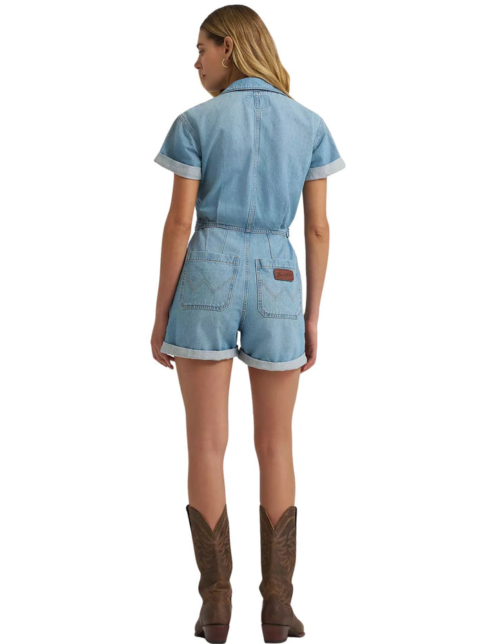 Wrangler Womens Denim Snap Utility Romper