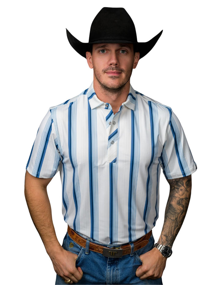 Ferrell Mens The Tristan Blue Polo