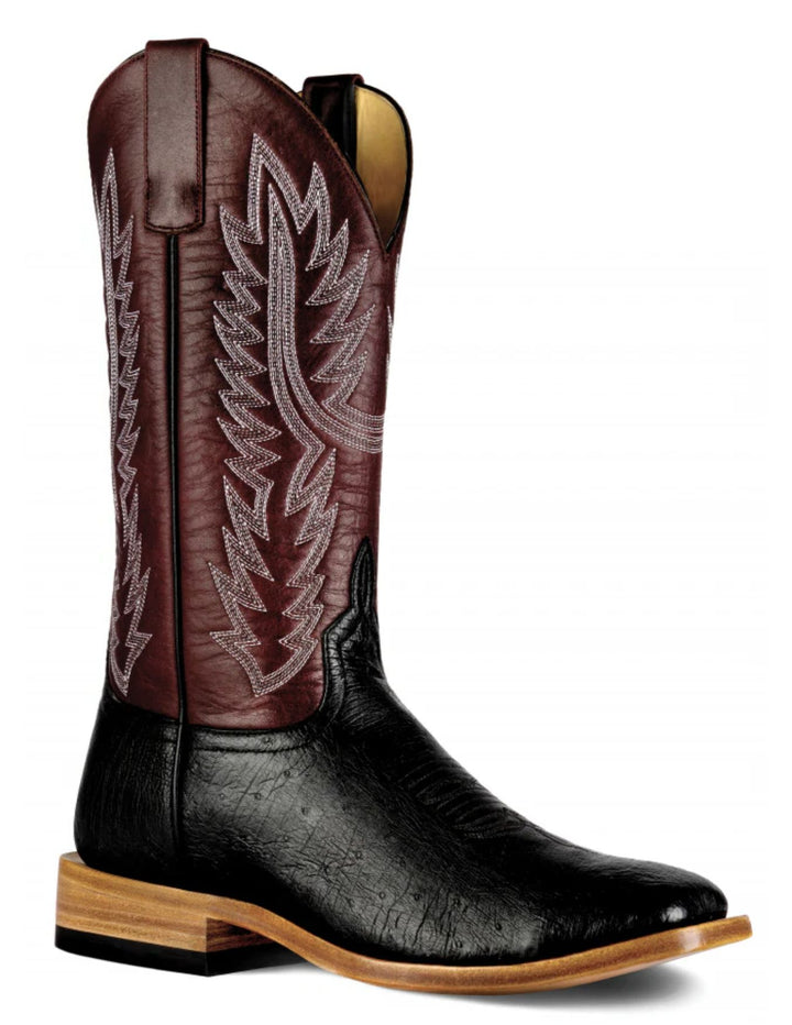 Horse Power Mens Black Smooth Ostrich Boots