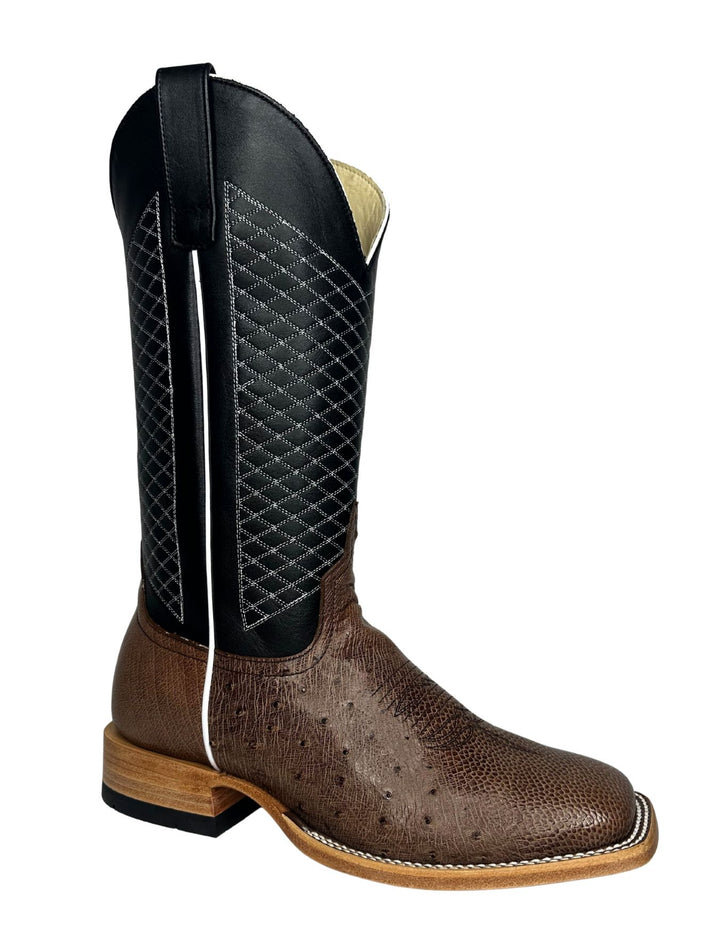 Horse Power Mens Kango Smooth Ostrich Square Toe Boots