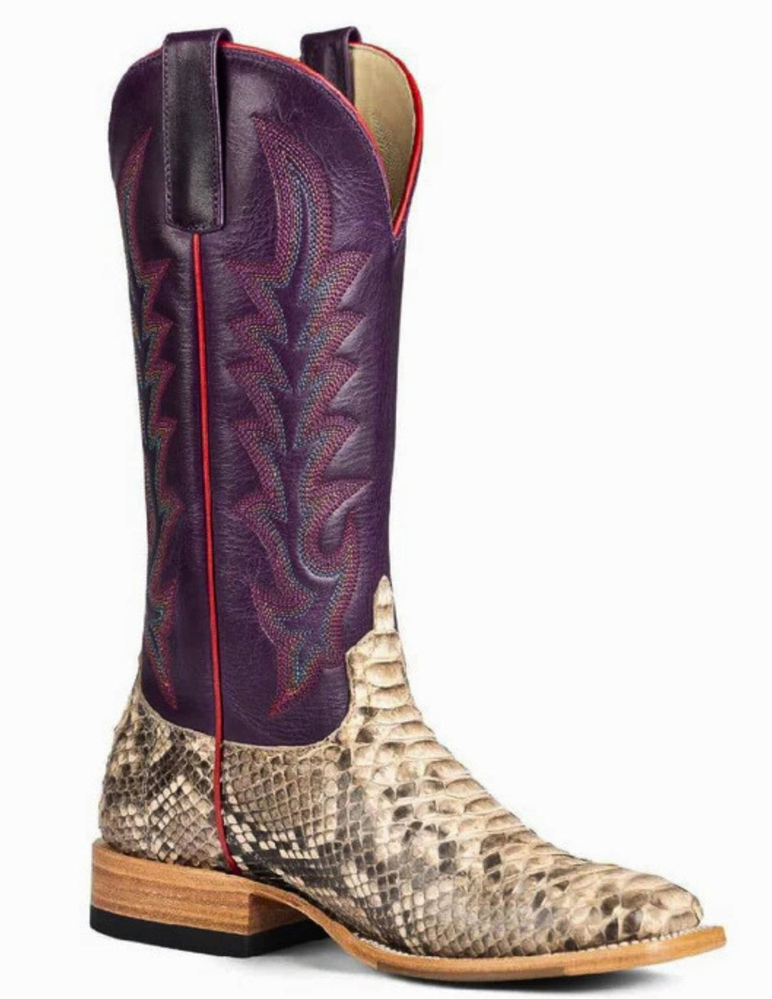 Macie Bean Womens Top Hand Python Square Toe Boots