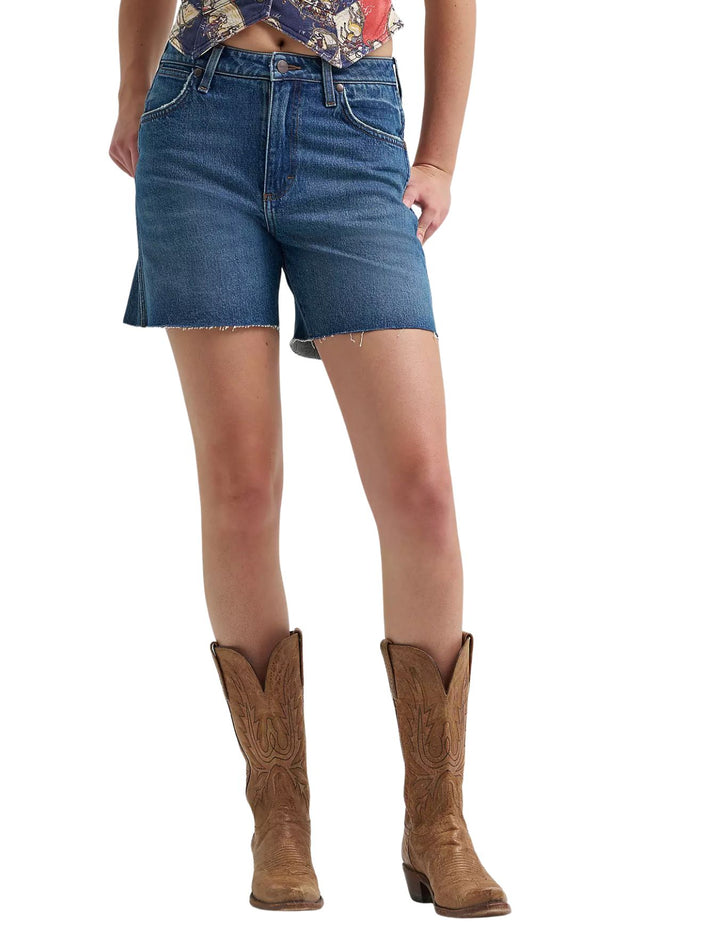 Wrangler Womens Denim Mid-Length Cowboy Shorts