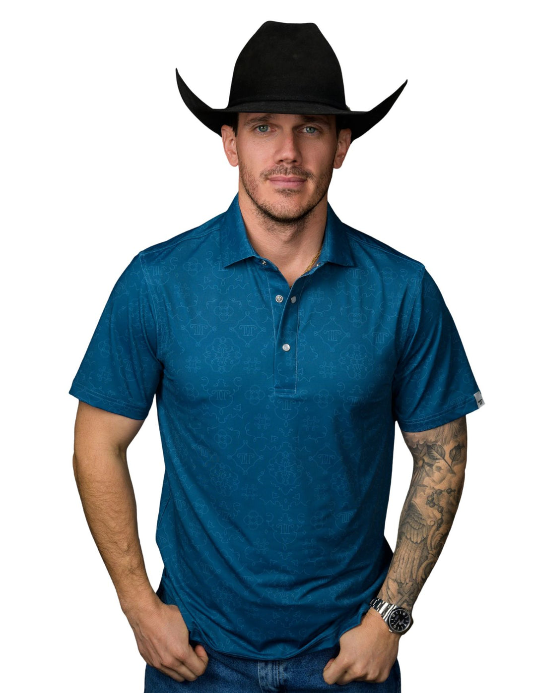 Ferrell Mens Micro Carson Pearl Snap Polo