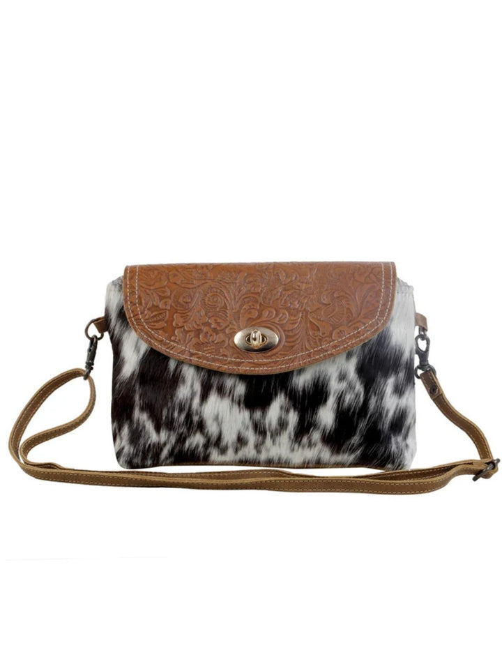 Myra Womens Leather & Hairon Crossbody Bag