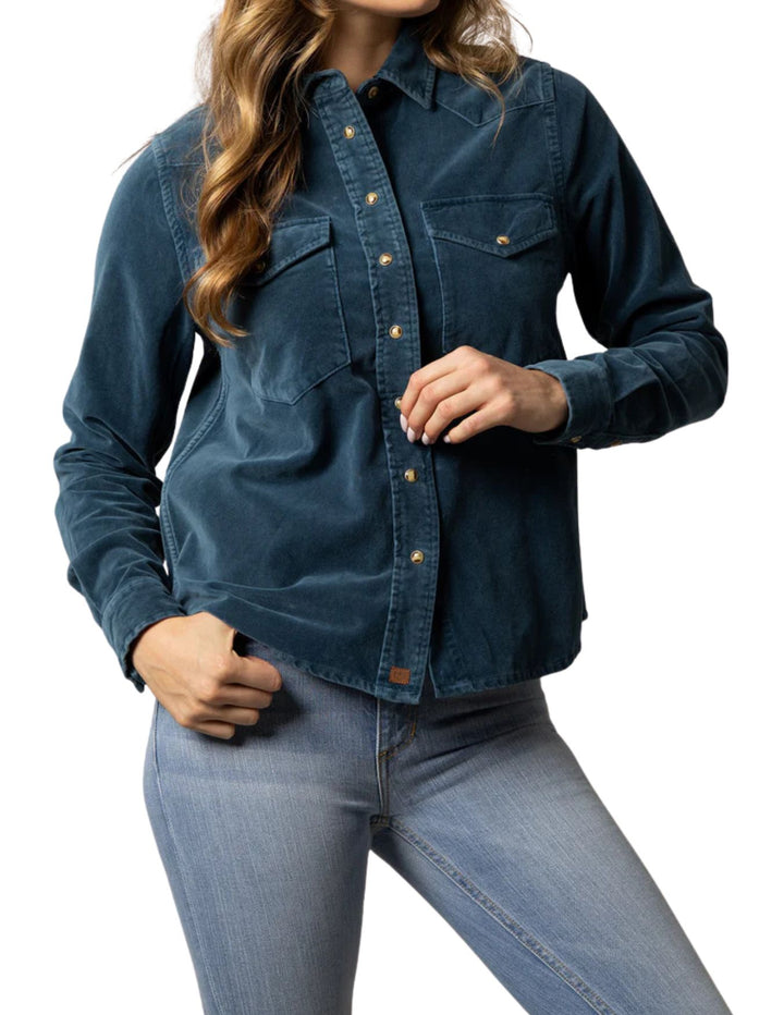 Kimes Ranch Womens Bonnie Blue Velvet Shirt