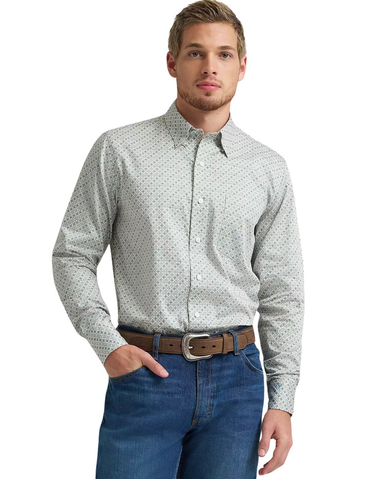 Wrangler Mens Cody Johnson One Pocket Button Down Shirt