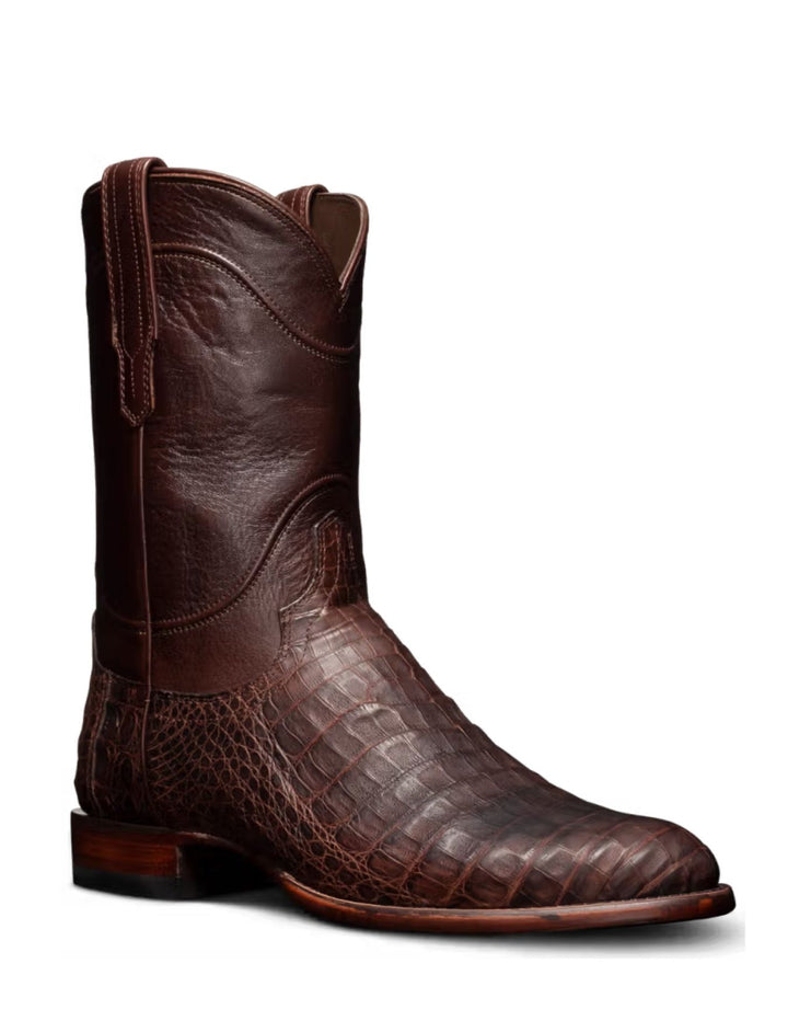 Tecovas Mens The Earl Mahogany Caiman Boots