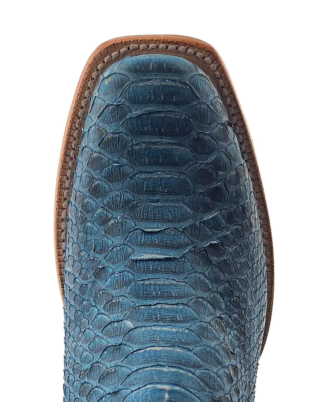 R. Watson Womens Denim Python Python Narrow Square Toe Boots