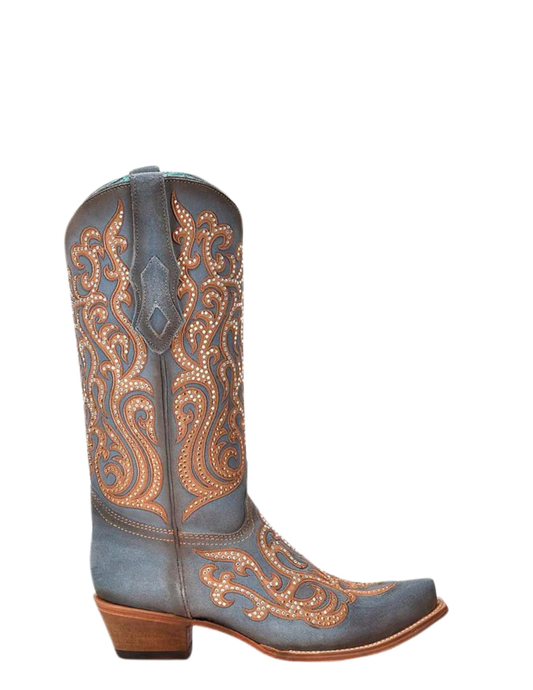 Corral Womens Blue Honey Overlay Boots