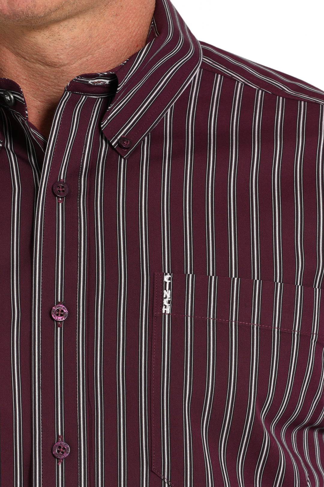 Cinch Mens Purple Stripe Modern Fit Shirt