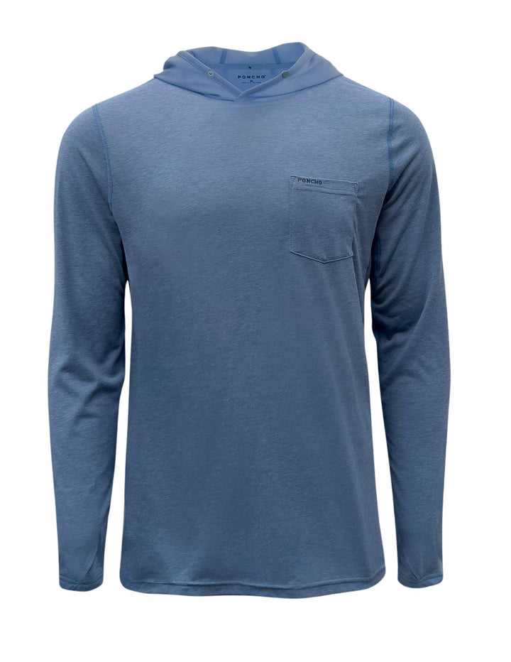 Poncho Mens Slate Blue Performance Hoodie