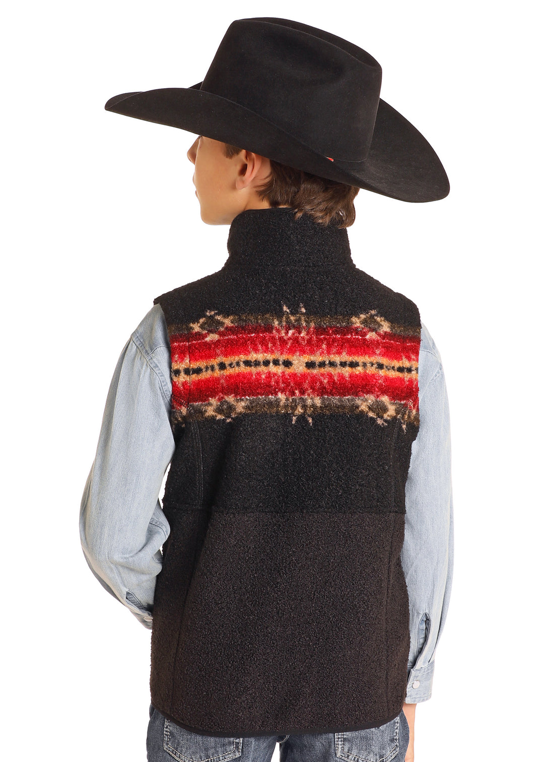 Panhandle Boys Black Berber Boarder Vest