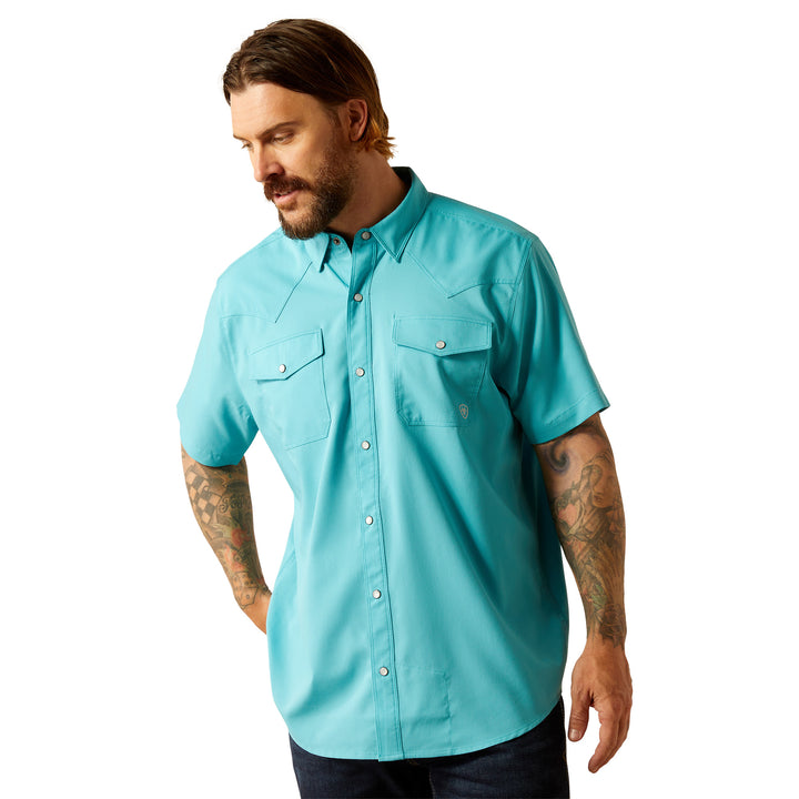 Ariat Mens Turquoise VentTEK Western Fitted Shirt