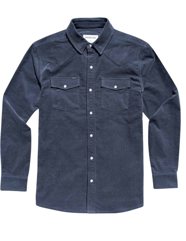 Poncho Mens Barton Springs Navy Corduroy Shirt