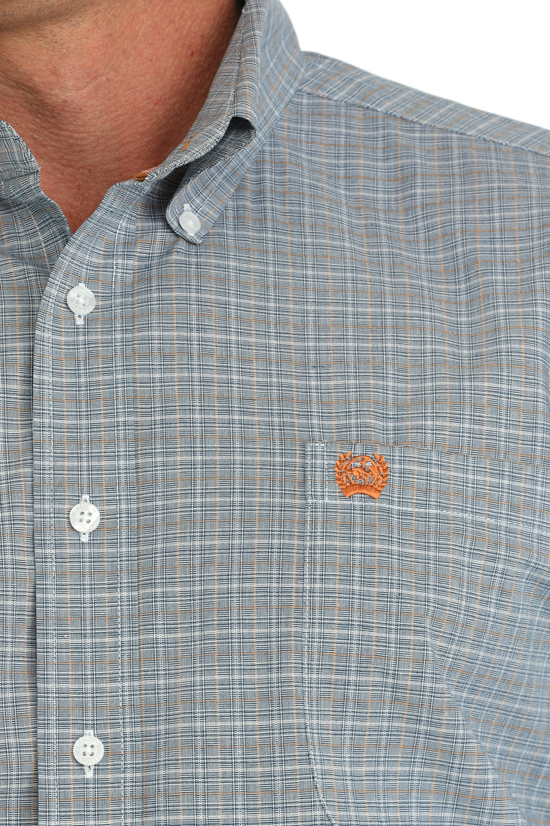 Cinch Mens Blue Long Sleeve Shirt