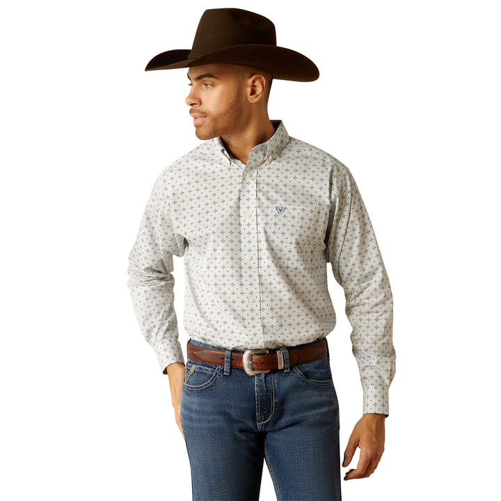 Ariat Mens White Printed Lucca Classic Fit Shirt