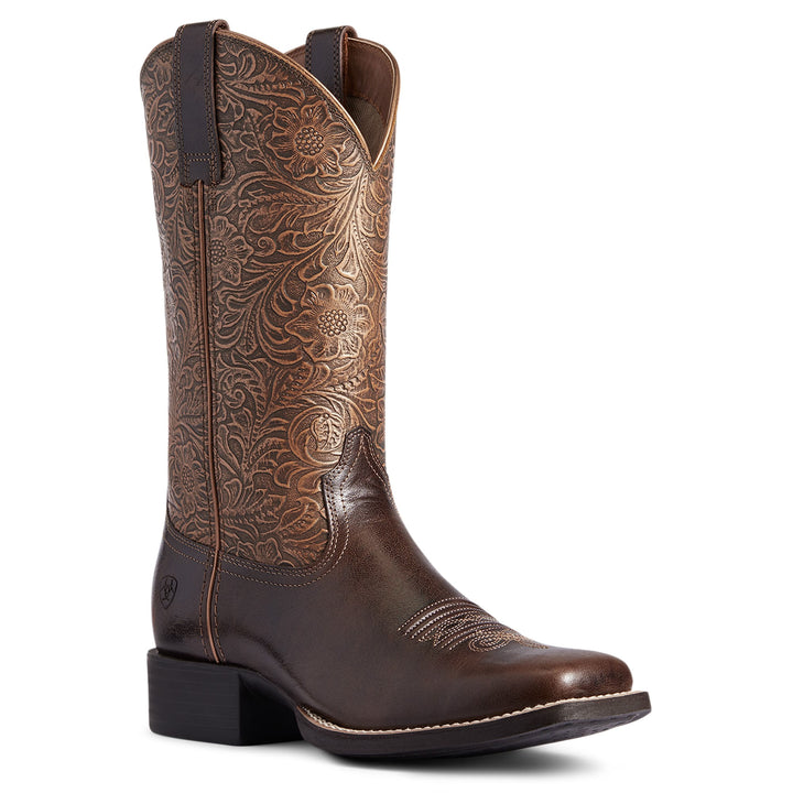 Ariat Ladies Round Up Flower Embossed