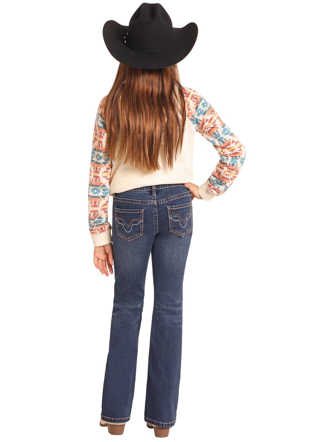 Panhandle Girls Dark Wash Mid Rise Bootcut Jeans