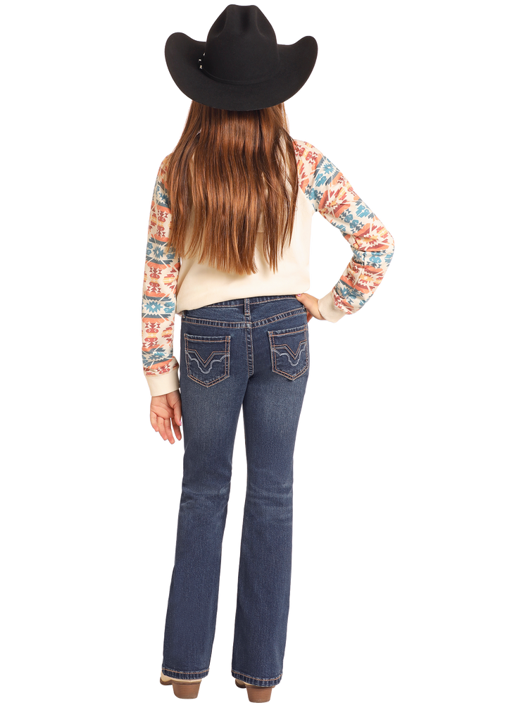 Panhandle Girls Dark Wash Mid Rise Bootcut Jeans