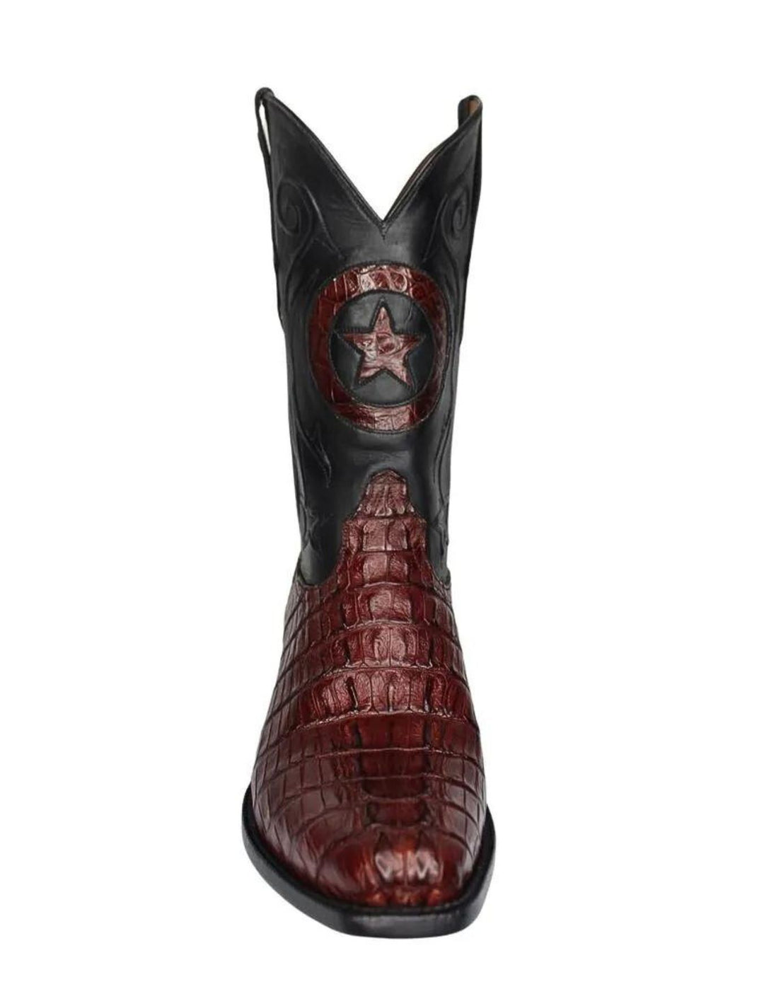 Black Jack Mens Italian Red Caiman Tail Boots