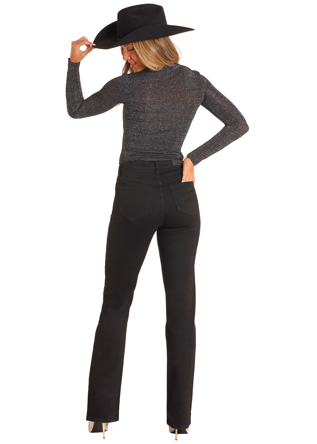 Panhandle Slim Womens Black Turtleneck Top