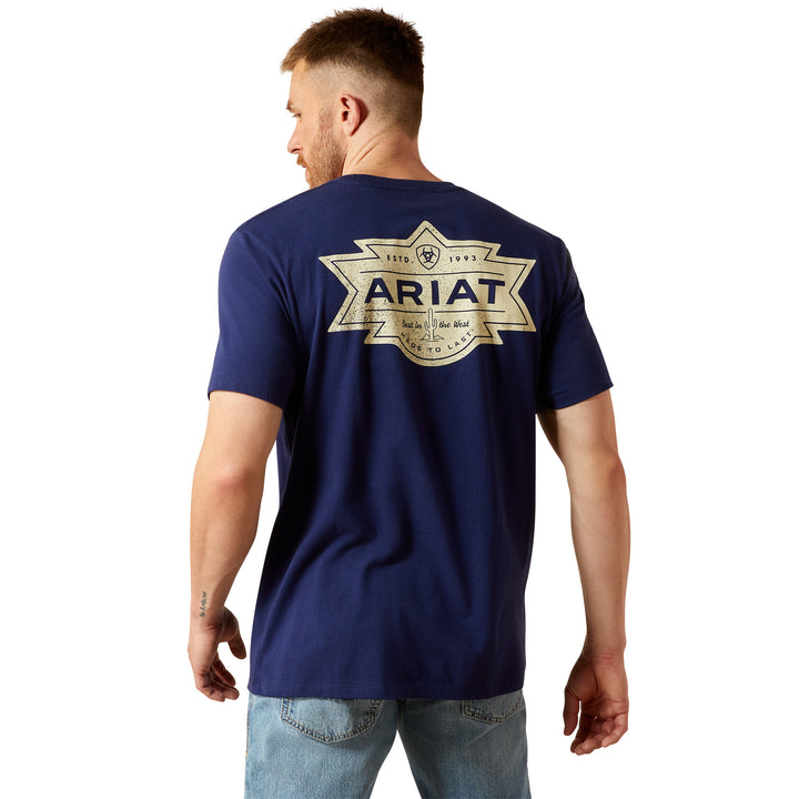 Ariat Mens Blue Mesa Motif Lockup T-Shirt