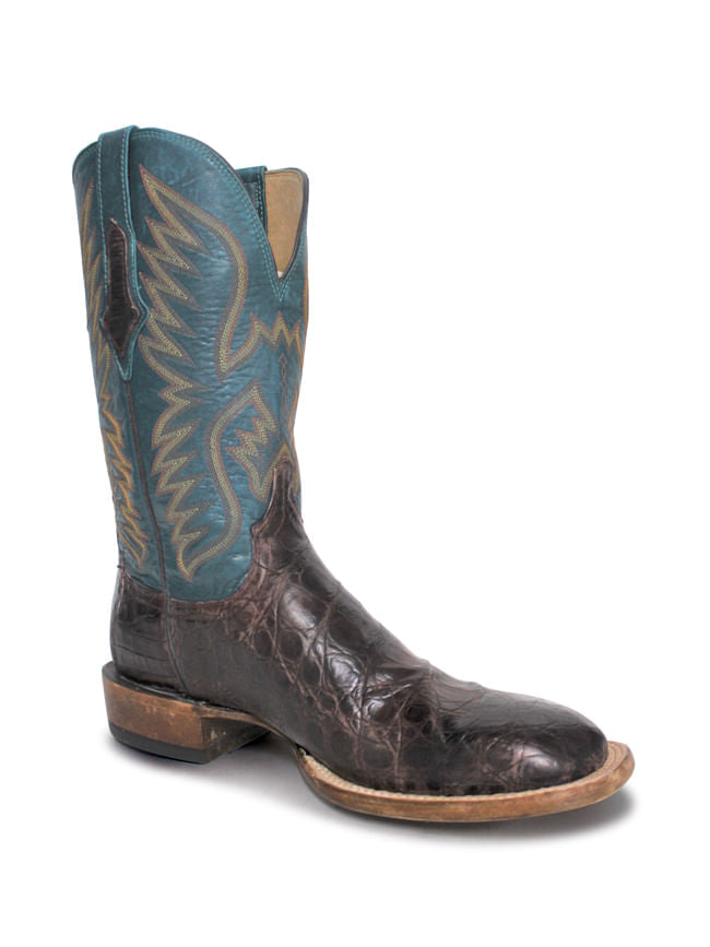 Mens Lucchese Barrel Brown Giant Gator Boot