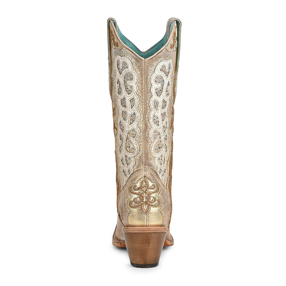 Corral Womens Golden Bone Overlay Boots