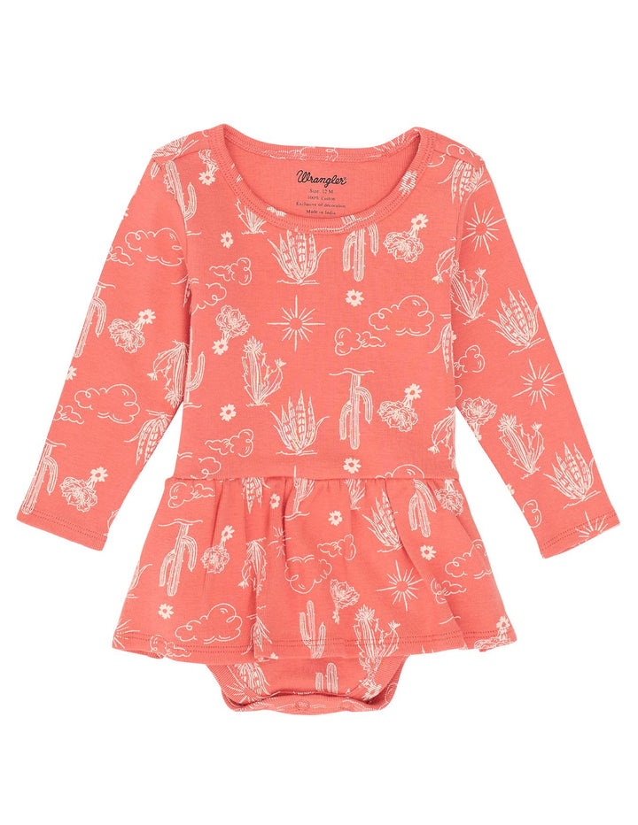 Wrangler Girls Pink Cactus Onesie