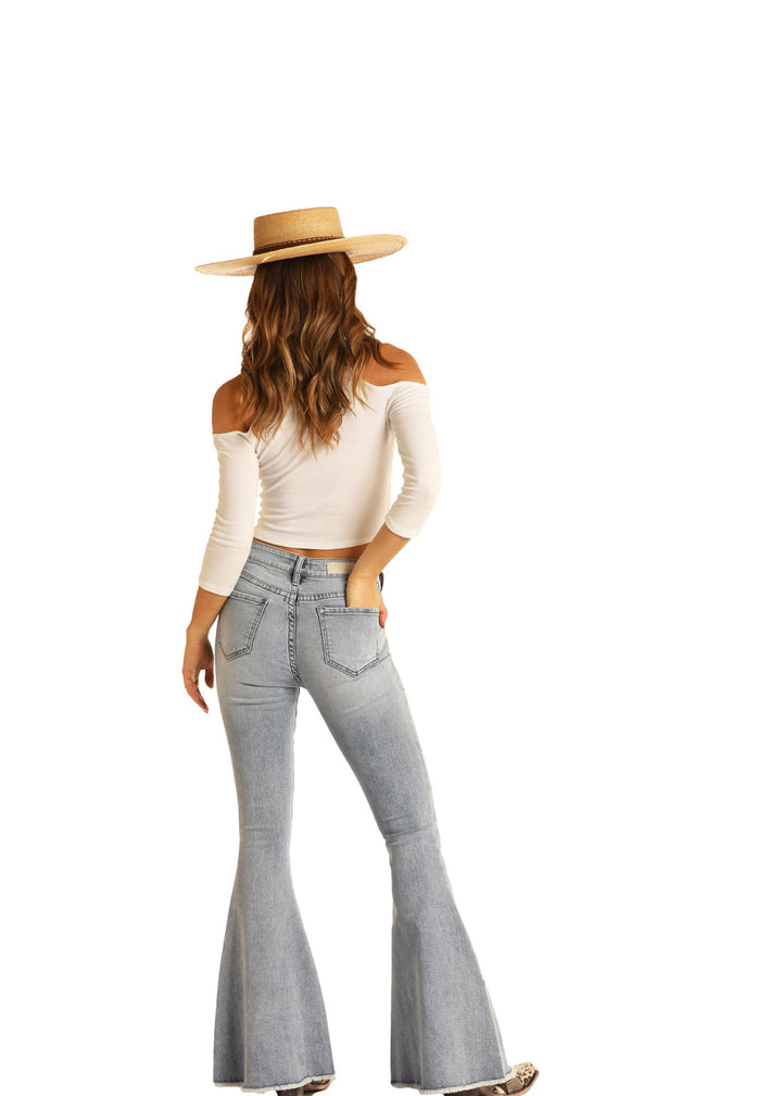 Ladies Panhandle Slim Denim Bell Bottoms Jeans