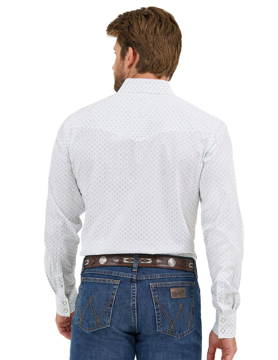 Wrangler Mens White Printed Long Sleeve Shirt