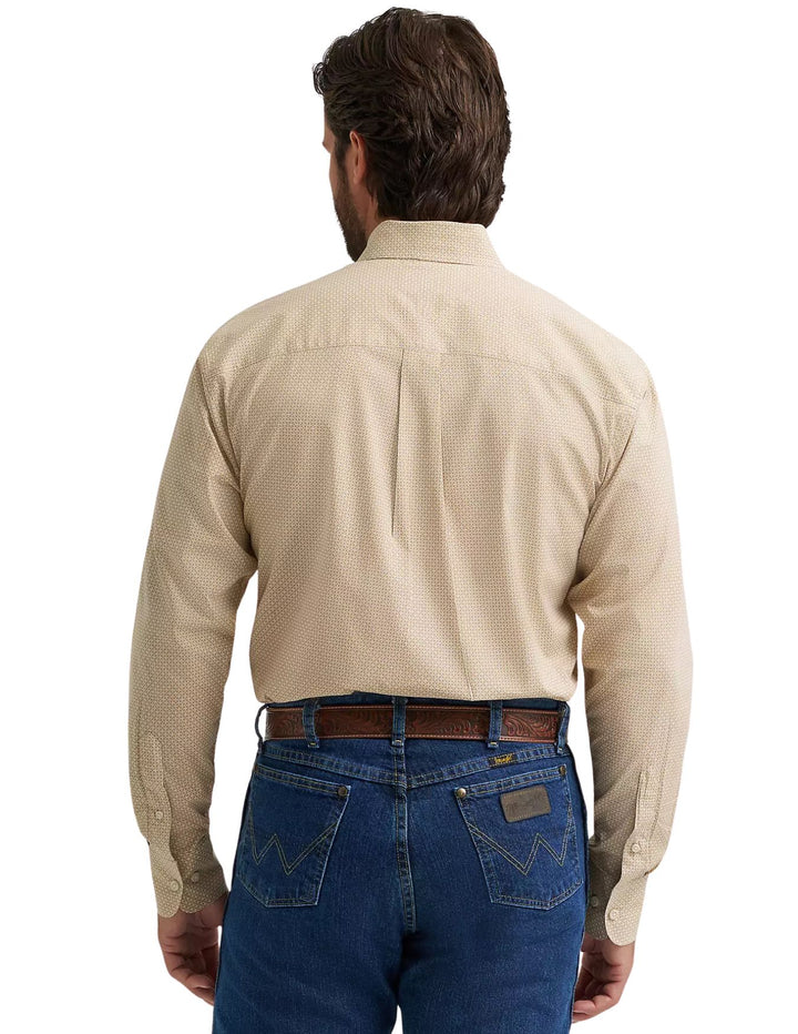 Wrangler Mens Wheat George Strait™ Long Sleeve Button Down Shirt