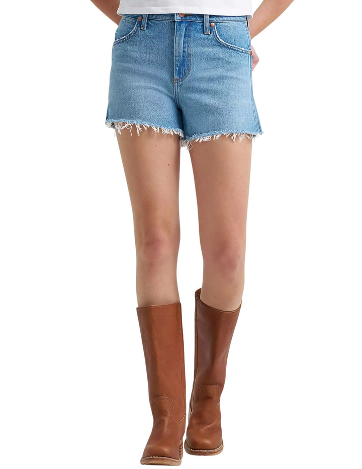 Wrangler Womens Light Wash Denim Cowboy Shorts