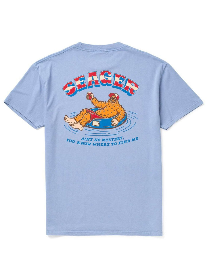 Seager Mens Faded Denim Tubular Tee