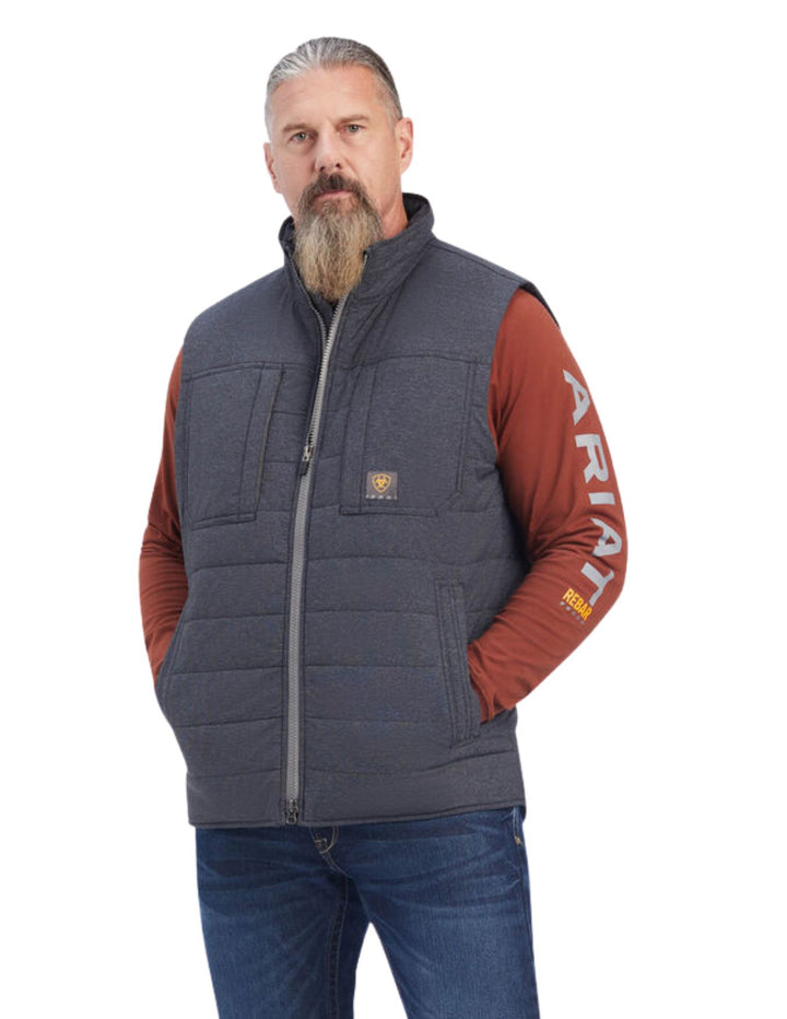 Ariat Mens Charcoal Rebar Valiant Ripstop Insulated Vest