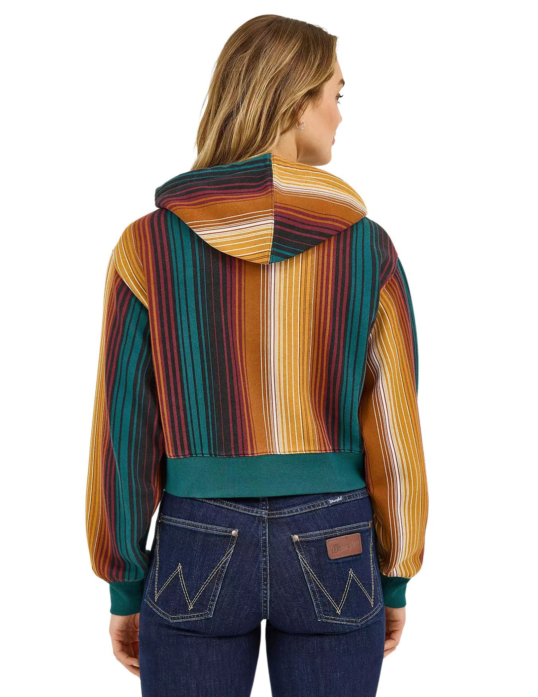 Wrangler Womens Striped Serape Cropped Hoodie